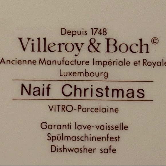 Villeroy & Boch Naif Christmas Porcelain Handled Round Cake Plate. - Picture 6 of 6